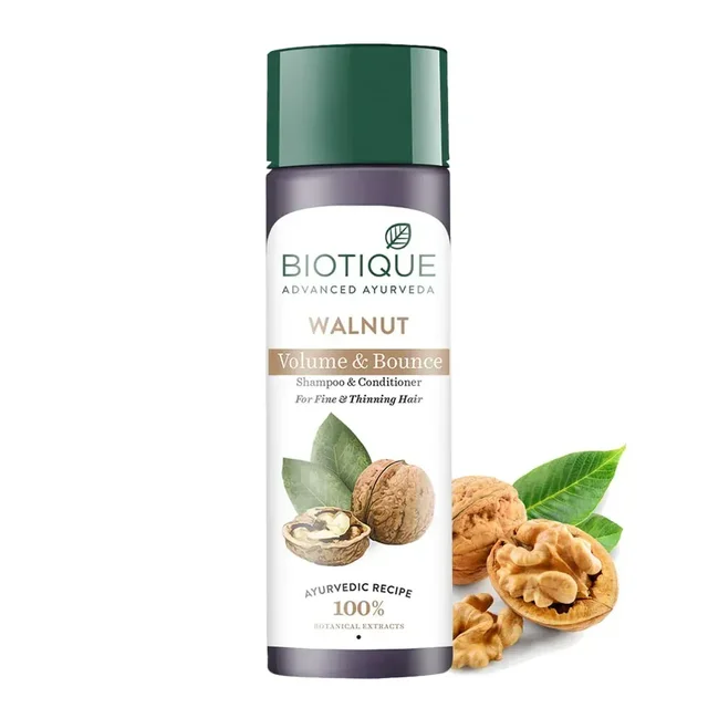 BIOTIQUE Walnut volume & bounce shampoo and conditioner- Biotique - 120ml
