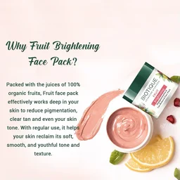 BIOTIQUE Fruit Brightening Depigmentation & Tan Removal Face Pack - Biotique - 100g
