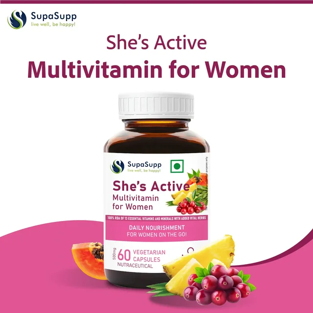 SRI SRI AYURVEDA She's Active Multivitamin Capsules - Sri Sri - 60 Capsules