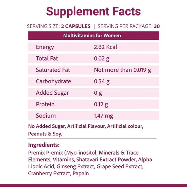 SRI SRI AYURVEDA She's Active Multivitamin Capsules - Sri Sri - 60 Capsules
