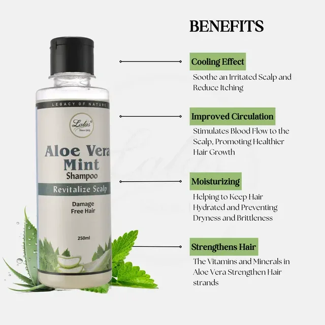 LALA DAWASAZ PVT LTD Aloevera & Mint Shampoo - Lalas - 250ml
