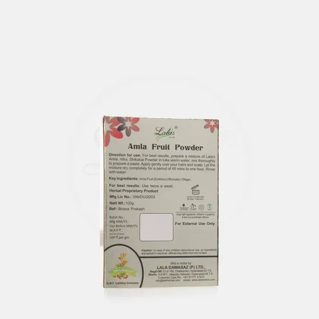 LALA DAWASAZ PVT LTD Amla Powder - Lalas - 100Gm