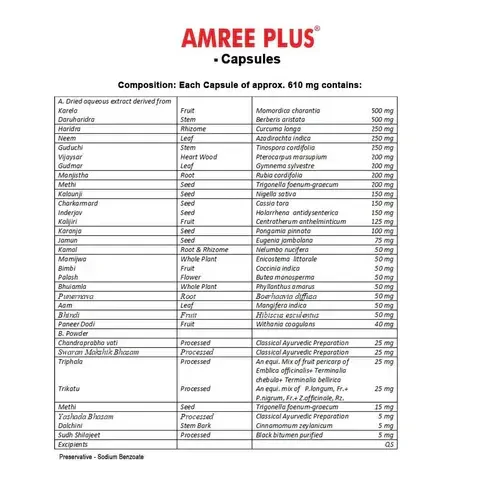 AIMIL PHARMACEUTICAL Amree Plus Capsules - Aimil - 20 Caps