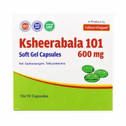 SAHASRAYOGAM Ksheerabala 101 600Mg Sahasra yogam - 100Capsule