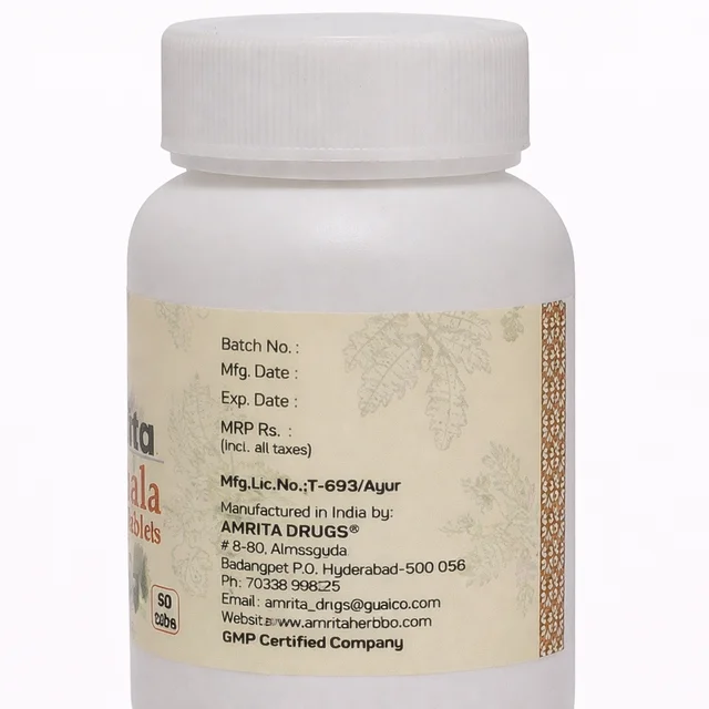 Amrita Triphala Tablets Ayurvedic - 60 Tab
