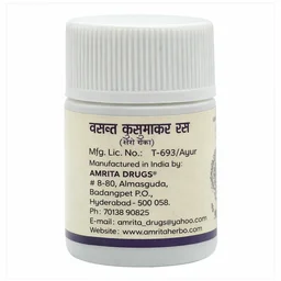 AMRITA DRUGS Vasant Kusumakar Ras (Gold) - Amrita - 30 Tablet