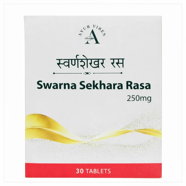 AYUR VIBES Swarna Sekhara Rasa 250Mg - Ayur Vibes - 30Tablet