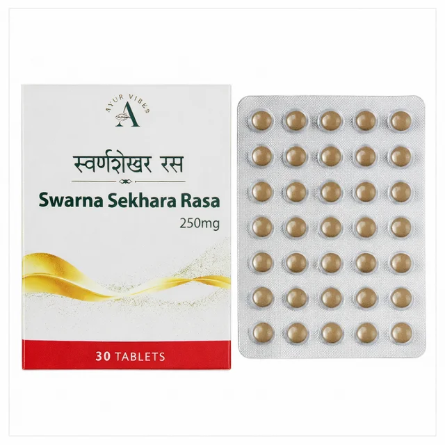 AYUR VIBES Swarna Sekhara Rasa 250Mg - Ayur Vibes - 30Tablet