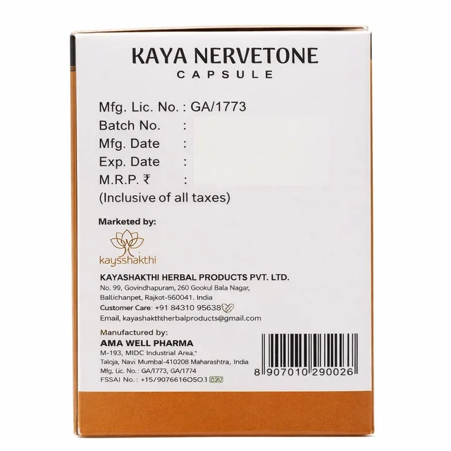 Kayashakthi Herbal Products Kaya Nervetone Tabet -Kayashakthi - 100Tab