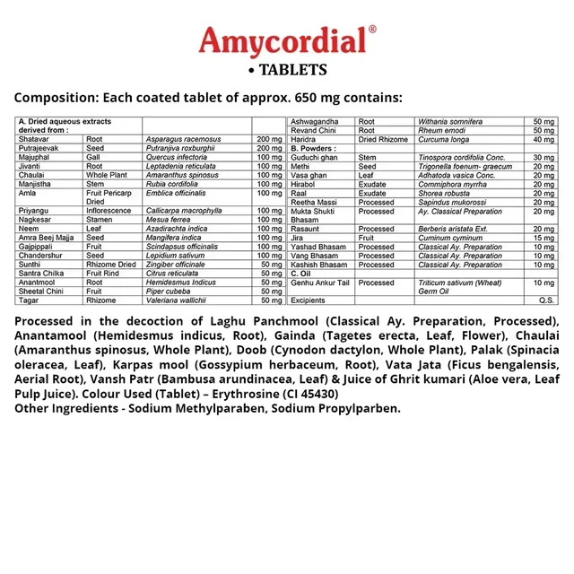 AIMIL PHARMACEUTICAL Amycordial Tablets - Aimil - 30 Tablet