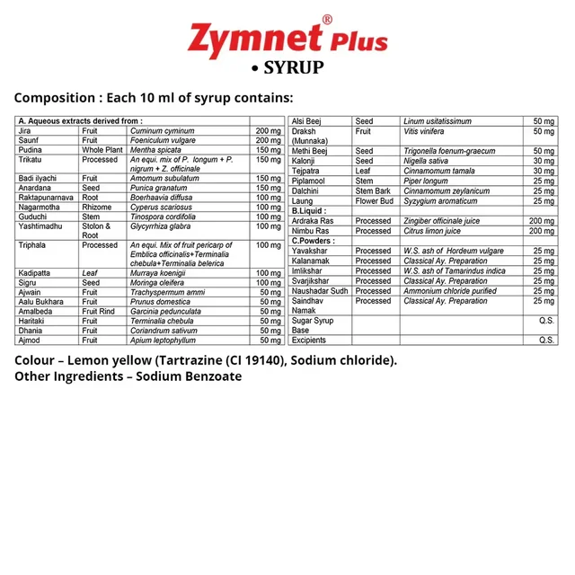 AIMIL PHARMACEUTICAL Zymnet Plus Syrup - Aimil - 100Ml