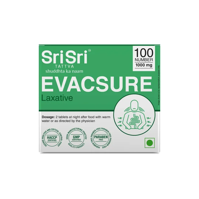 SRI SRI AYURVEDA Evacsure Laxative Tablets - Sri Sri - 100 Tablets