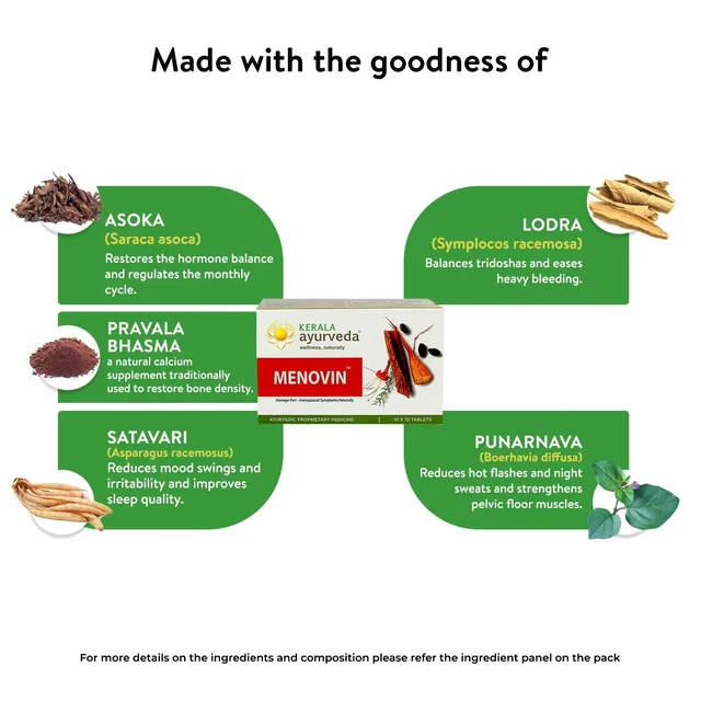 Kerala Ayurveda Menovin Tablets - Kerala - 10Tablets