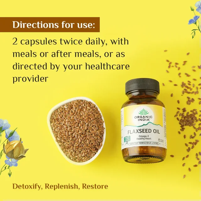 ORGANIC INDIA Flaxseed Oil Capsule - Organic - 60Capsule