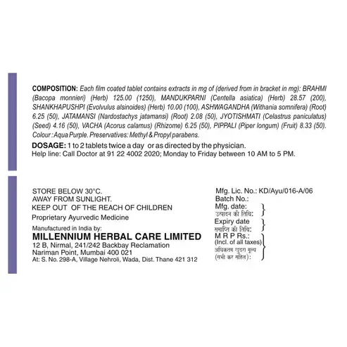 MILLENNIUM HERBALS Intellec Capsule - Millennium - 10Capsules