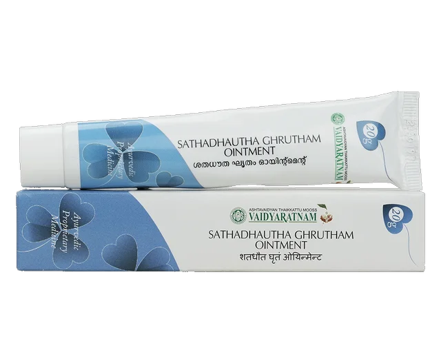 VAIDYARATHNAM Sathadhautha Grutham Ointment - Vaidyaratnam - 20Gm