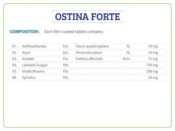 AYURCHEM PRODUCTS Ostina Forte - Ayurchem - 20Tablet