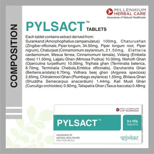 MILLENNIUM HERBALS Pylsact Tablet - Millennium - 10Tablets