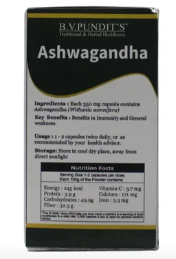 B.V.PANDIT Ashwagandha Capsule - B.V.Pandit - 60Capsule