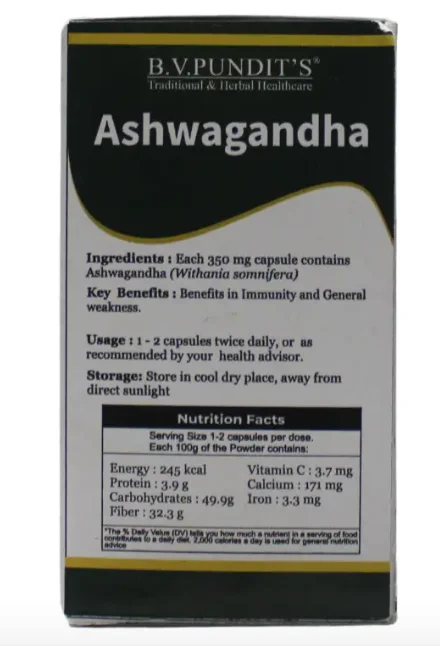 B.V.PANDIT Ashwagandha Capsule - B.V.Pandit - 60Capsule