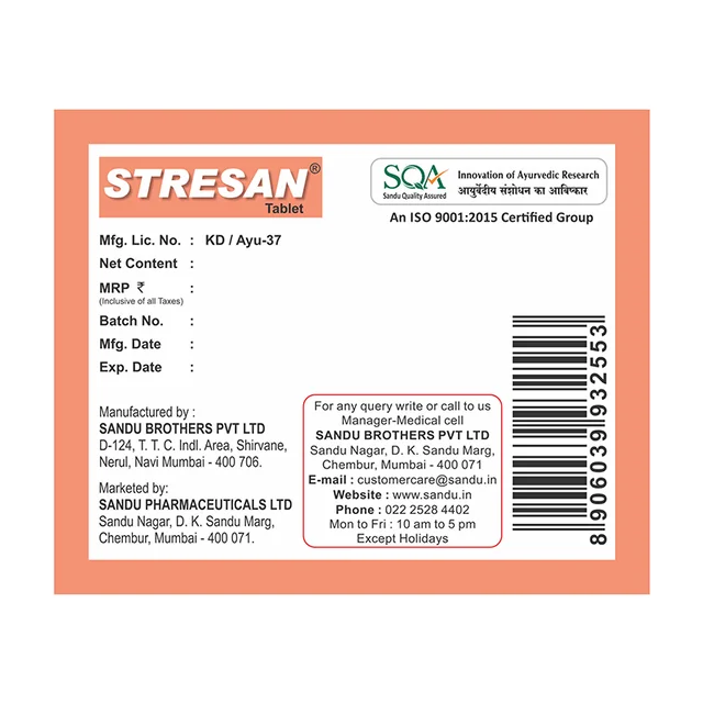 SANDU BROTHERS Stresan Tablet - Sandu - 10 Tablets