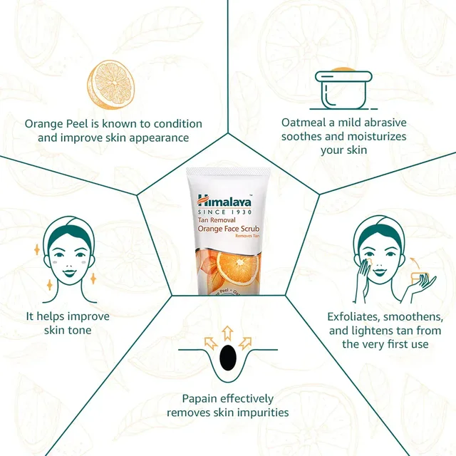 HIMALAYA DRUGS Tan Removal Orange Face Scrub - Himalaya - 50g