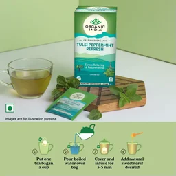 ORGANIC INDIA Tulsi Peppermint Refresh - Organic - 25 Bags