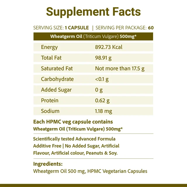 SRI SRI AYURVEDA Wheat Germ Oil Capsule - Sri Sri - 30 Capsules