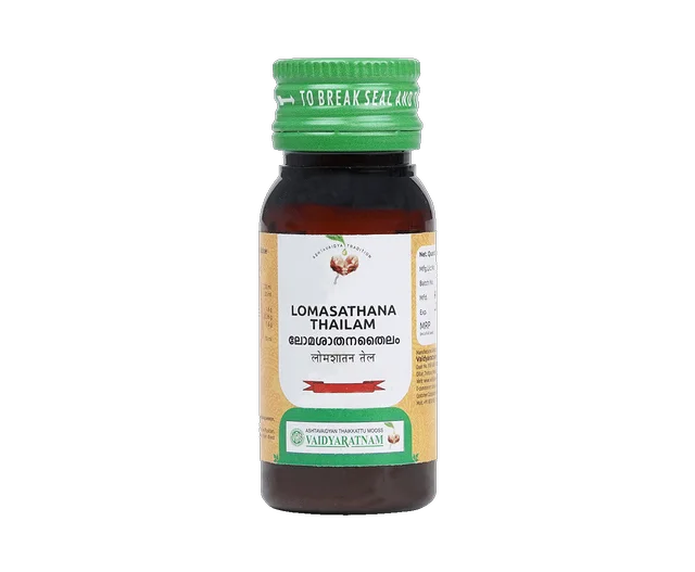 VAIDYARATHNAM Lomasathana Tail - Vaidyaratnam - 25Ml