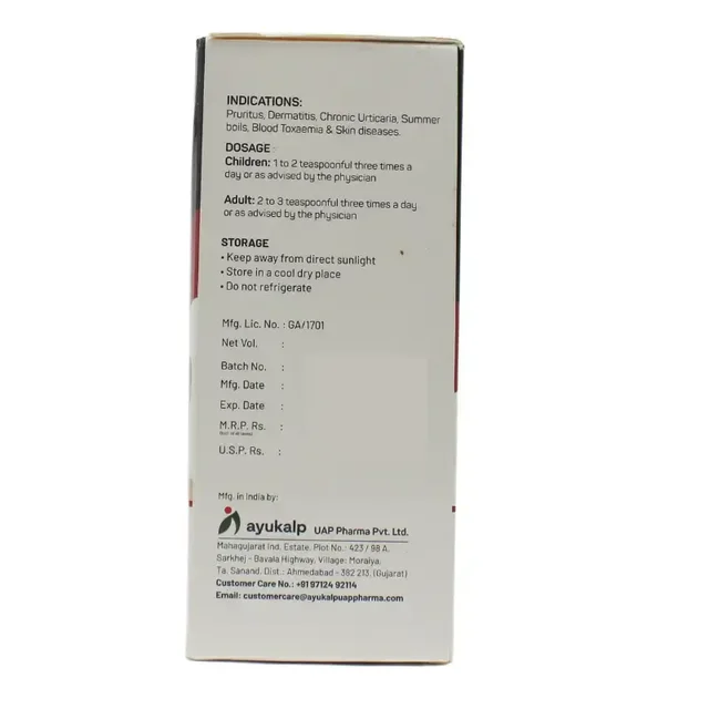 AYUKALPA UAP PHARMA Raktashodhak Syrup Ayukalp - 200Ml