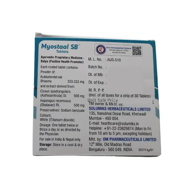 SOLUMIKS HERBACEUTICALS Myostaal SB Tablet - Solumik - 30 Tablets