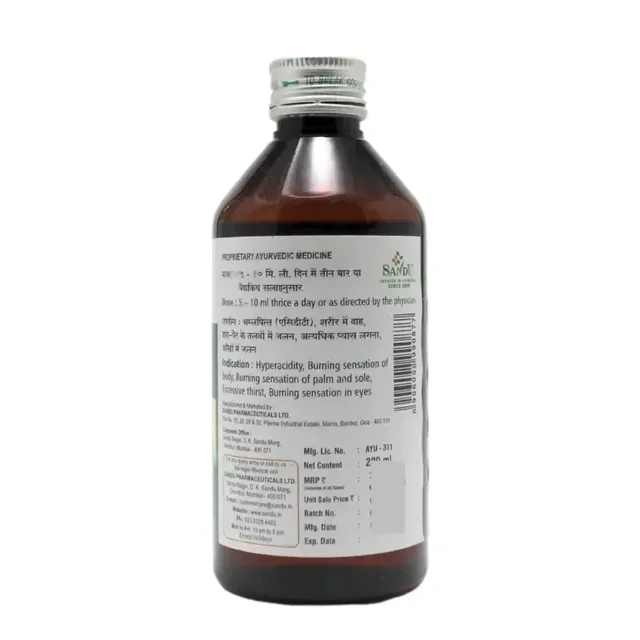 SANDU BROTHERS Acivin Audabaravaleha Syrup - Sandu - 200Ml