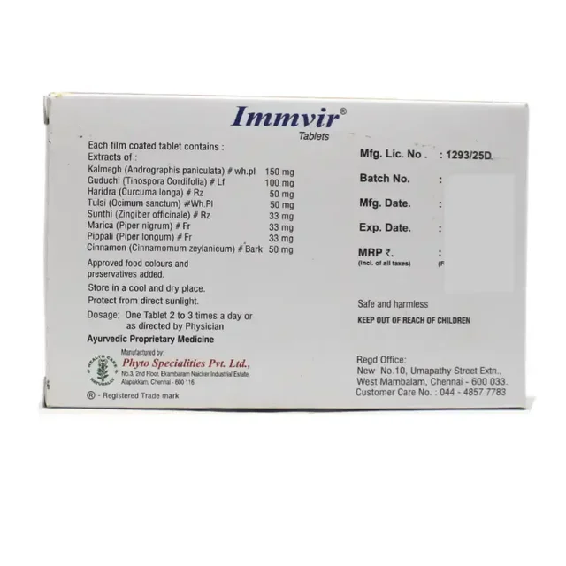 PHYTO SPECIALITIES Immvir Tablets - Phyto - 10 Tablets