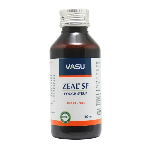 VASU PHARMACEUTICALS Zeal Cough Syrup Sugar free - Vasu - 100Ml
