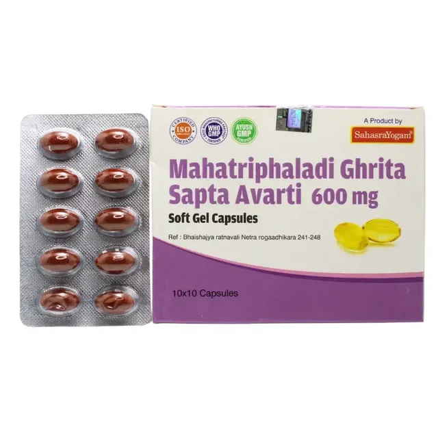 SAHASRAYOGAM Mahatriphaladi Ghrita Sapta Avarti - Sahsra Yogam - 100Tablet
