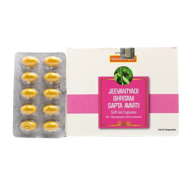 SAHASRAYOGAM Jeevantyadi Ghritham Saptavarti - Sahasra Yogam - 100Capsule