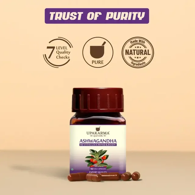 MANKIND PHARMA Ashwagandha 500Mg Veg Capsule - Upkarma - 90Capsules