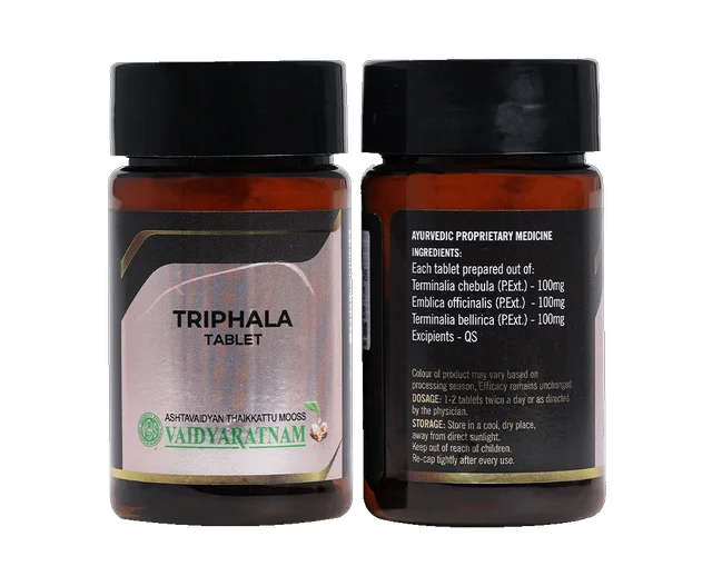 VAIDYARATHNAM Triphala Tablets - Vaidyaratnam - 60 Tablets
