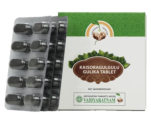 VAIDYARATHNAM Kaishora Gulgulu Gulika - Vaidyaratnam - 10 Tablets