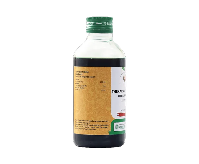 VAIDYARATHNAM Thekaraja Tail - Vaidyaratnam - 200Ml