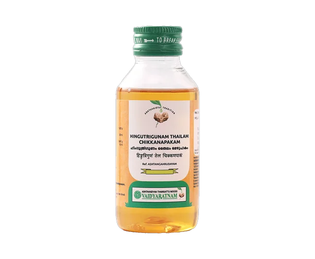 VAIDYARATHNAM Hinguthrigunam Tail Chikkanapakam - Vaidyaratnam - 100Ml