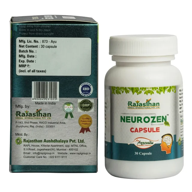 RAJASTHAN HERBALS Neurozen Capsule - Rajasthan - 30 Capsules