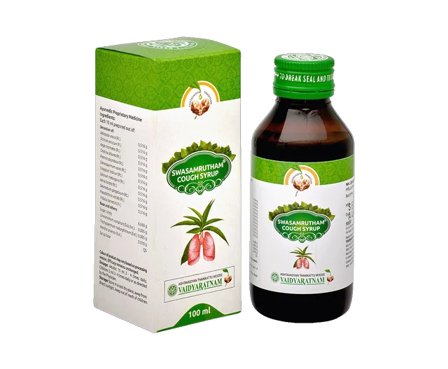 VAIDYARATHNAM Swasamrutham Cough Syrup-VAIDYARATHNAM - 100Ml