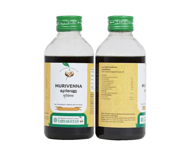 VAIDYARATHNAM Murivenna Oil - Vaidyaratnam - 200Ml