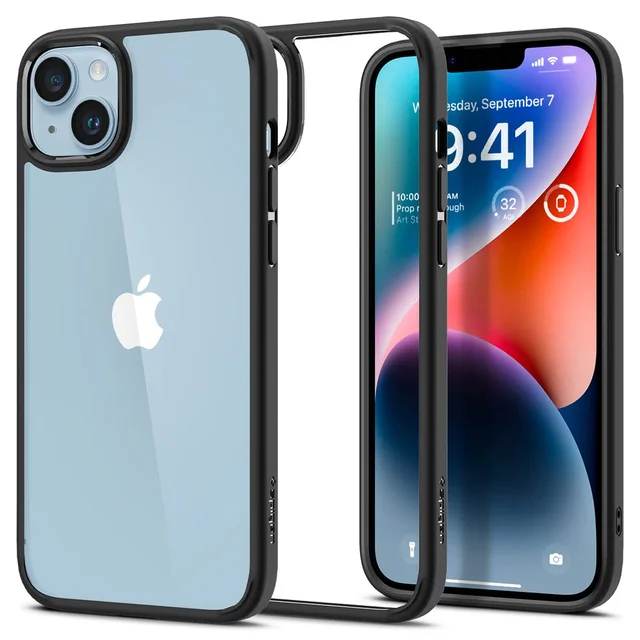 iPhone 14 Cover | Spigen Original Ultra Hybrid Transparent Mobile Cover For iPhone 14 Black
