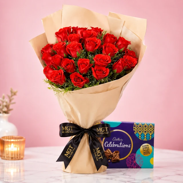My Gifts Tree Bouquet of Roses with Chocolate