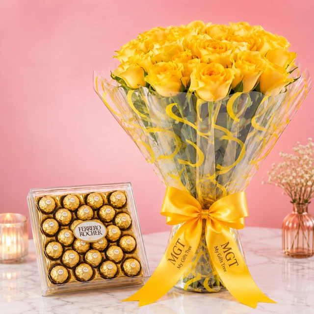 My Gifts Tree Ferrero Rocher & Yellow Delight