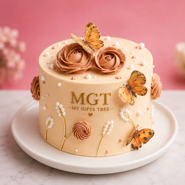 My Gifts Tree Rose & Butterfly Desingner Cake - 1 KG