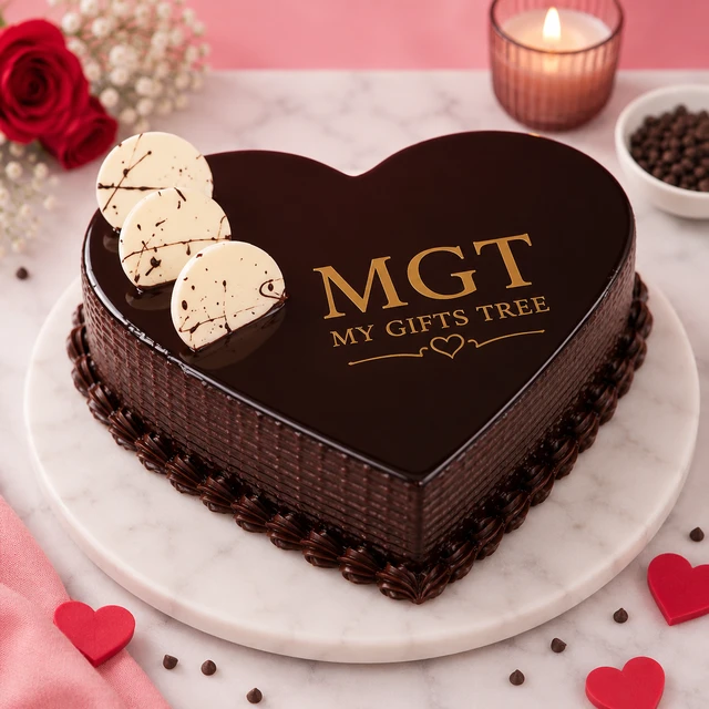 My Gifts Tree Chocolatey Pleasure Heart Shape Cake 1 KG - 1 KG
