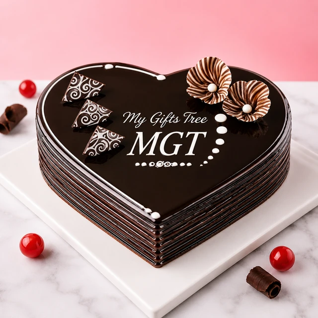 My Gifts Tree Chocolecious Heart Shape Cake - 500 GM